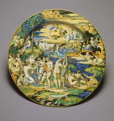 Piatto raffigurante il Giudizio di Paride
